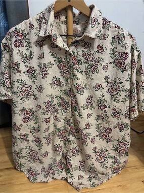 Vintage 90s Venezia Floral Eyelet Blouse Plus Size 18/20 100% Cotton Cottagecore